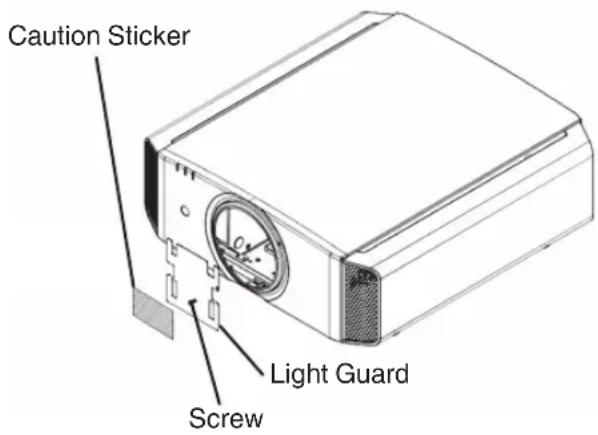 Caution Sticker Light Guard Screw