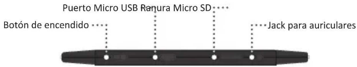 Puerto Micro USB Ranura Micro SD Botón de encendido Jack para auriculares