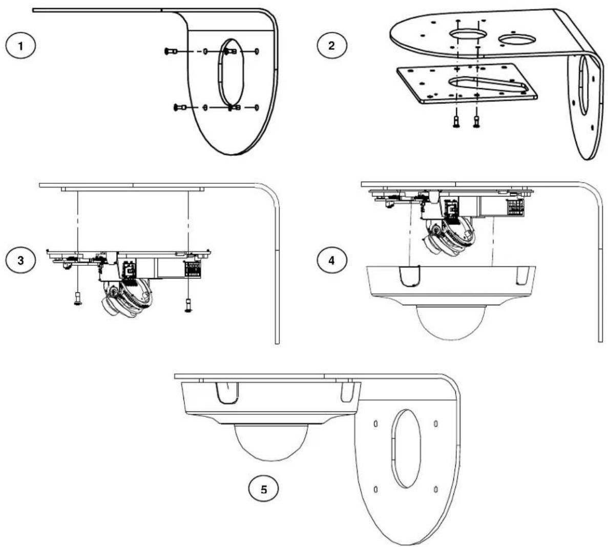 Pelco Sarix Professional IMP IMP121-1IS - Wall Mount with IMPPMB-11 - 1