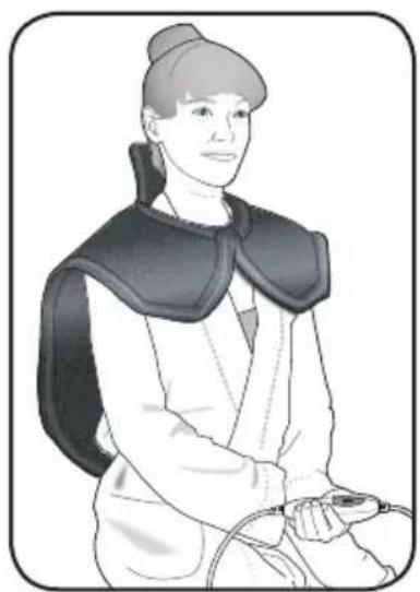 Illustration of a person wearing a beanie and high-collared garment, seated with hands clasped (no text or symbols)