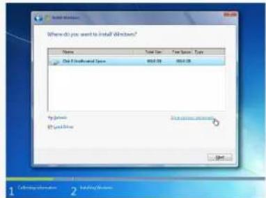 Where do you want to install Windows? Name Type Type Type Type Add Existing Space 800.00 800.00 By Start By Start Window Start Window