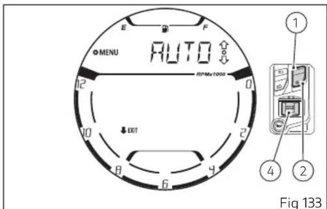 E F MENU AUTO R/P Max1000 12 0 10 2 EXIT 8 6 4 Fig 133 ① ④ ②