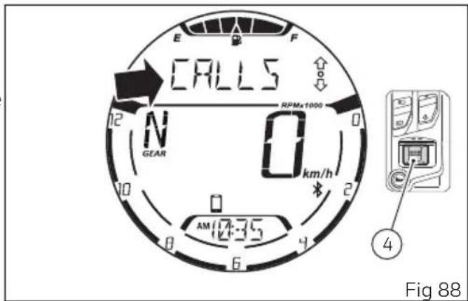CALLS N GEAR 0 km/h AM 12:35 4 6 2 0 12 E F RPMx1000 Fig 88