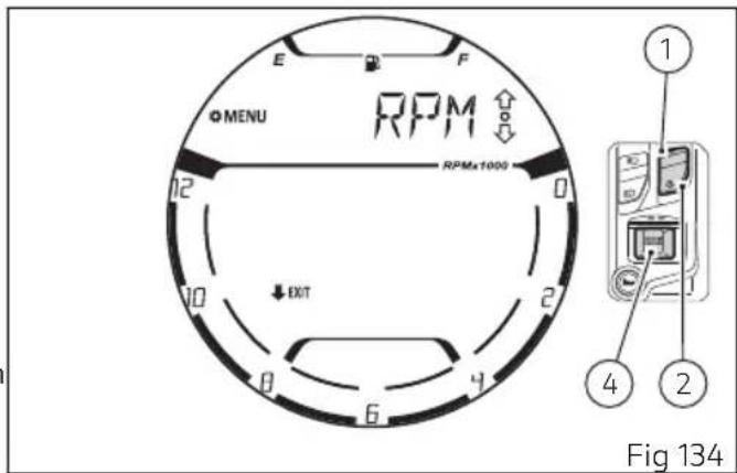 E F MENU RPM RPMx1000 EXIT Fig 134
