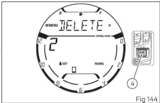 E F MENU I DELETE ° 2 RPM=1000 EXIT FAIRING Fig 144