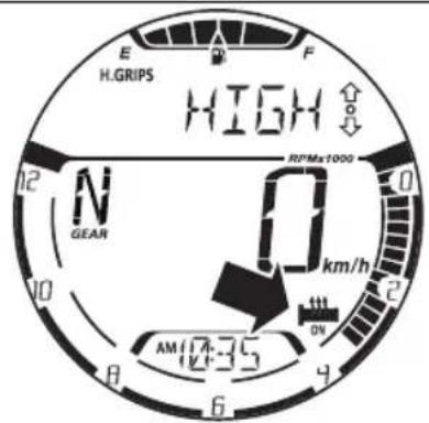E H.GRIPS HIGH N GEAN RPM max 1000 0 km/h AM (7-35) 4 6 8