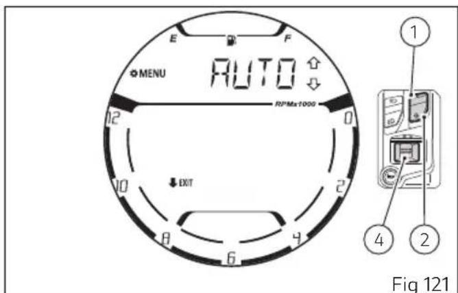 E F MENU AUTO R/P Max1000 12 0 10 EXIT 2 8 4 6 Fig 121 ① ④ ②
