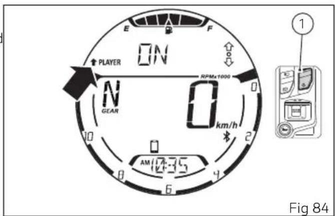 E F ON RPMx1000 N GEAR 0 km/h AM 17:35 6 4 2 1 Fig 84