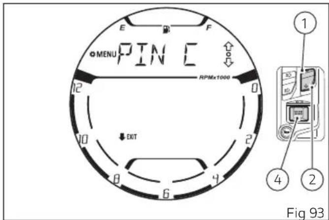 MENU PIN RPMx1000 EXIT Fig 93