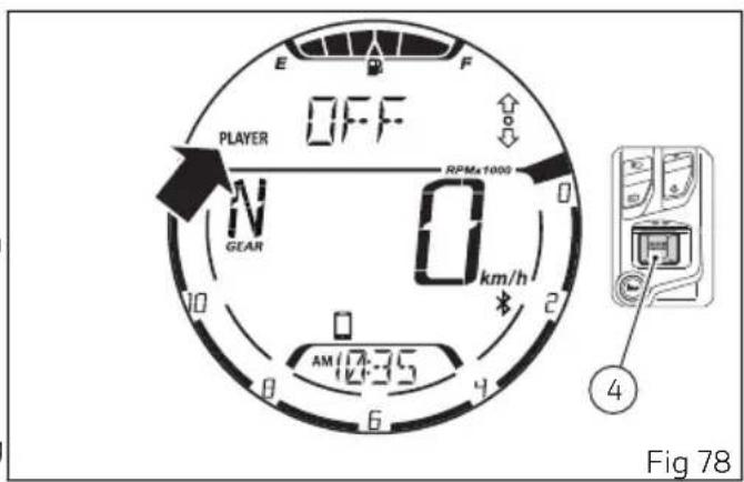 E F OFF PLAYER N GEAR 0 RPMx1000 km/h AM 17:35 4 6 2 8 10 Fig 78