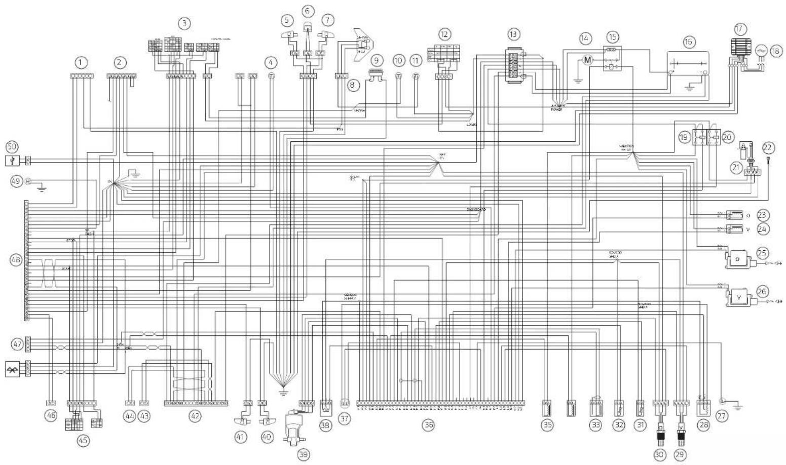 DUCATI Monster 659 (2019) - Injection/electric system diagram key - 1