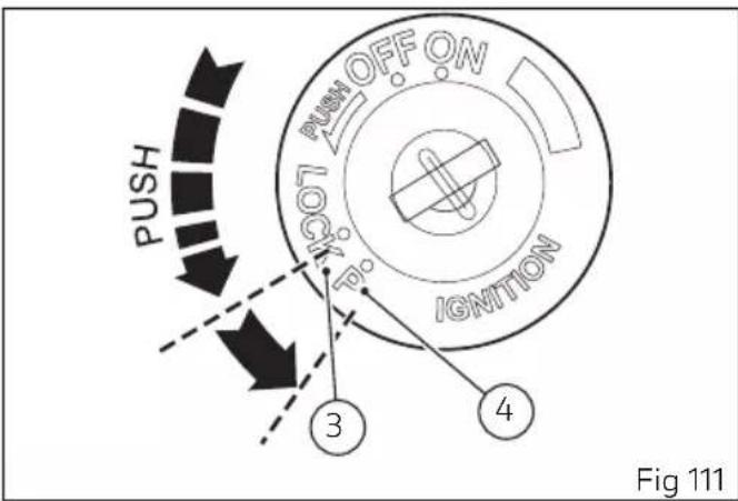 PUSH LOCK PUSH OFF ON IGNITION 3 4 Fig 111