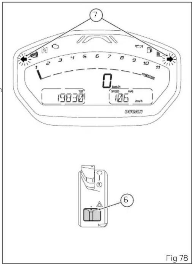 7 N 2 3 4 5 6 7 8 9 10 11 1 ROMETER 0 km/h TOT SPEED ANG 19830 106 km/h DC30 6 Fig 78