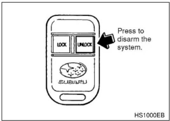 SUBARU Impreza Outback Sport (2001) - ∇ Disarming the system - 1