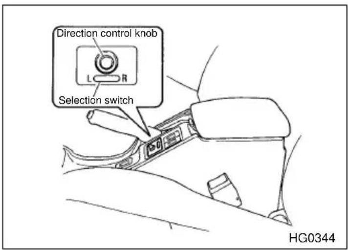 SUBARU Impreza Outback Sport (2001) - ▼Remote control mirror switch (if equipped) - 1