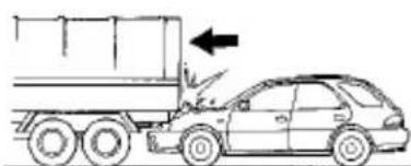 SUBARU Impreza Outback Sport (2001) - Examples of the types of accidents in which the SRS airbag is unlikely to deploy. - 2