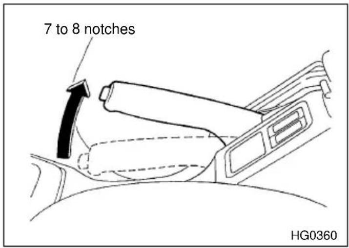 SUBARU Impreza Outback Sport (2001) - Parking brake stroke - 1