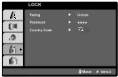 LOCK Setting Unlock Password Board Country Code Z-A Name Select
