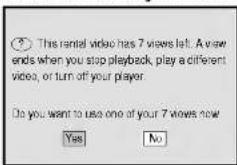 This rental video has 7 views left. A view ends when you stop playback, play a different video, or turn off your player. Do you want to use one of your 7 views now Yes No