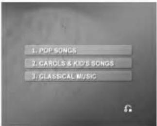 1. POP SONGS 2. CAROLS & KIDS SONGS 3. CLASSICAL MUSIC