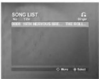 SONG LIST No Type Binger Add WITH Various See... THE ROLL... More Select