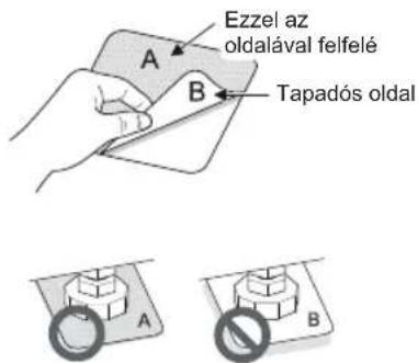 Ezzel az oldalával felfelé A B Tapadós oldal A B