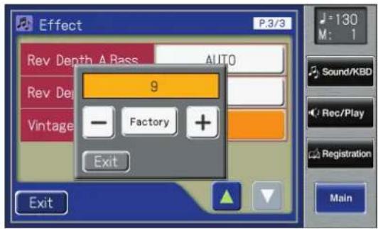 ROLAND Music Atelier AT-900 - Touch the value setting buttons for VintageFlute Volume to adjust the setting. - 1