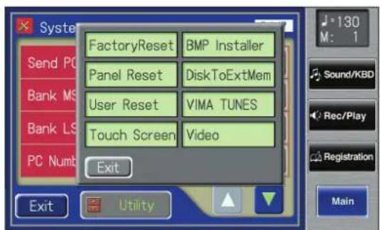 ROLAND Music Atelier AT-900 - In the System screen, touch  to open the Utility screen. - 1