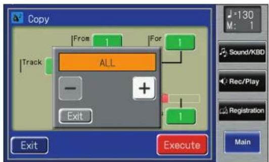 ROLAND Music Atelier AT-900 - Touch < >>  to-set "Track" (the track to be copied). - 1