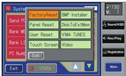 ROLAND Music Atelier AT-900 - In the Utility screen, touch . - 1