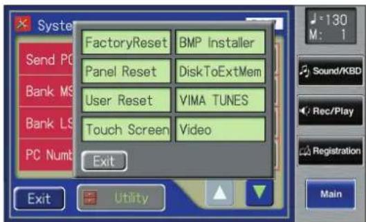 ROLAND Music Atelier AT-900 - In the System screen, touch . - 1