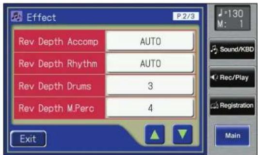 ROLAND Music Atelier AT-900 - Touch < >>  to display the Rev Depth (Reverb Depth). - 1