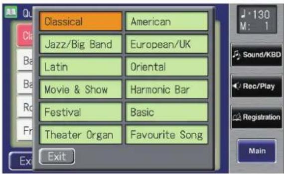 ROLAND Music Atelier AT-900 - Touch a button that shows a Quick Registration group. - 3