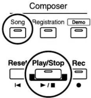 ROLAND Music Atelier AT-900 - While holding down the [Song] button, press the [Play/Stop] button. - 1