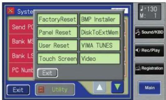 ROLAND Music Atelier AT-900 - In the System screen, touch  to open the Utility screen. - 1
