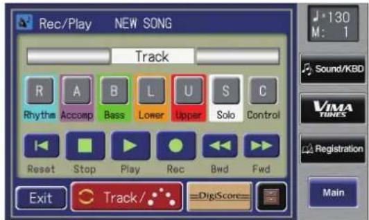 ROLAND Music Atelier AT-900 - Touching  in the Main Screen to Open the Rec/Play Screen and Using the Rec/Play Screen's Composer Buttons - 1