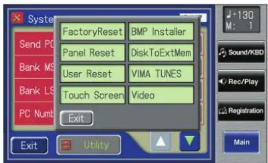 ROLAND Music Atelier AT-900 - In the System screen, touch . - 1
