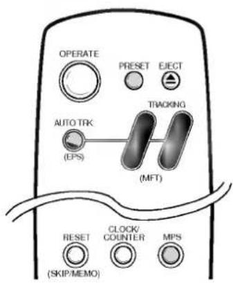 OPERATE PRESET EJECT AUTO TRK (EPS) TRACKING (MFT) RESET CLOCK/ COUNTER MIPS (SKIP/MEMO)