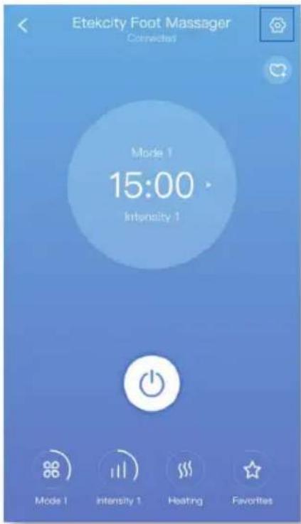 Etekcity Foot Massager Corrected Mode 1 15:00 Intensity 1 Mode 1 Intensity 1 Heating Favorites