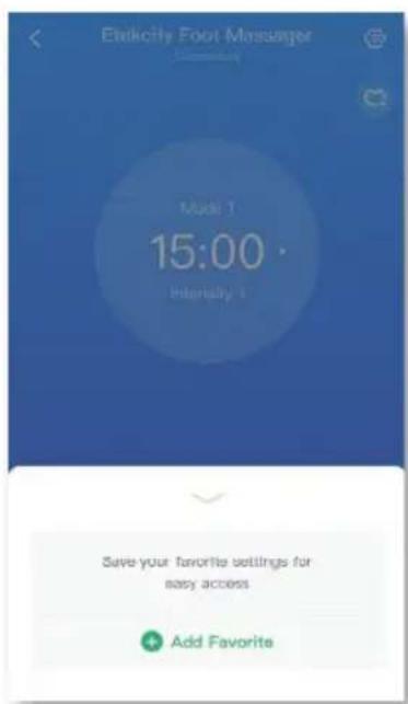 Etelichly Foot Messenger Mode 1 15:00 Interior 1 Save your favorite settings for easy access Add Favorite
