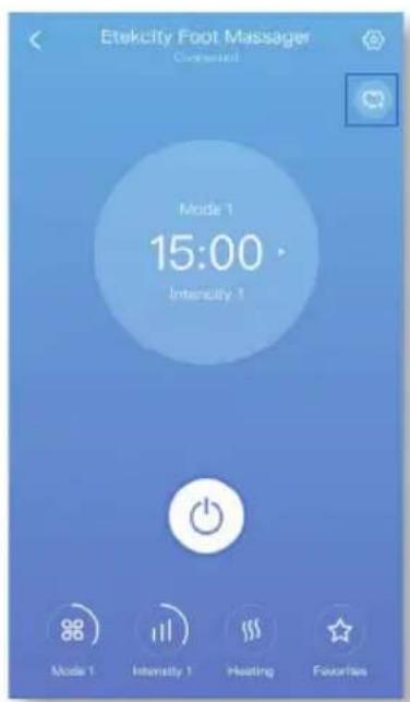 Etekcity Foot Massager Mode 1 15:00 Intensity 1 Mode 1 Intensity 1 Heating Favorites