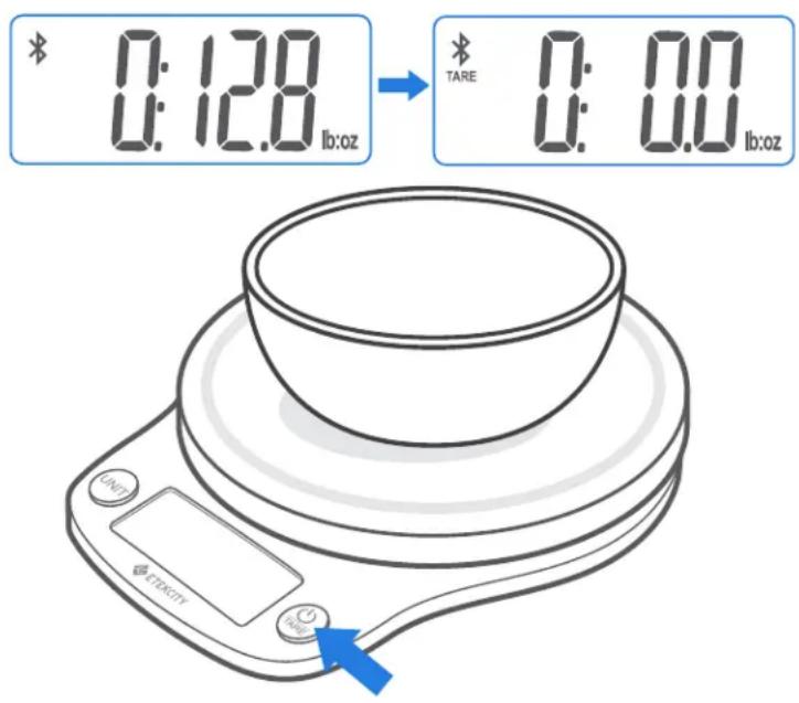 0:12.0 lb/oz TARE 0:00 lb/oz ON EFTRECT (+) - OFF