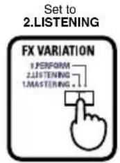 Set to 2.LISTENING FX VARIATION 1.PERFORM 2.LISTENING 1.MASTERING