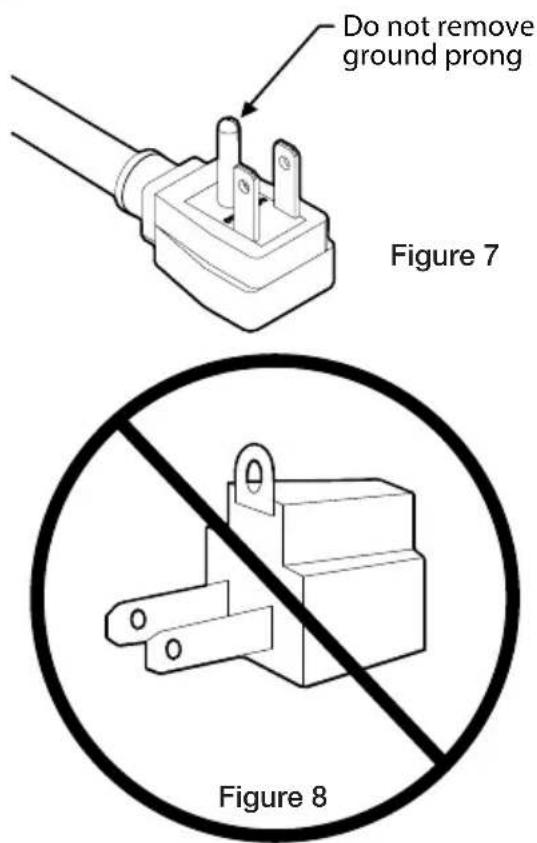 Do not remove ground prong Figure 7 Figure 8