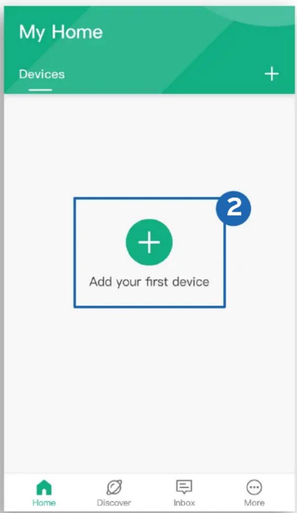 My Home Devices + 2 + Add your first device Home Discover Inbox More
