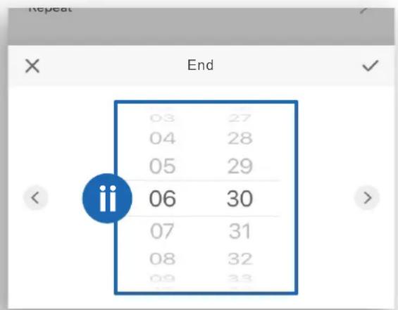 Etekcity ESWL03 - Choose On or Off under the start time. - 3