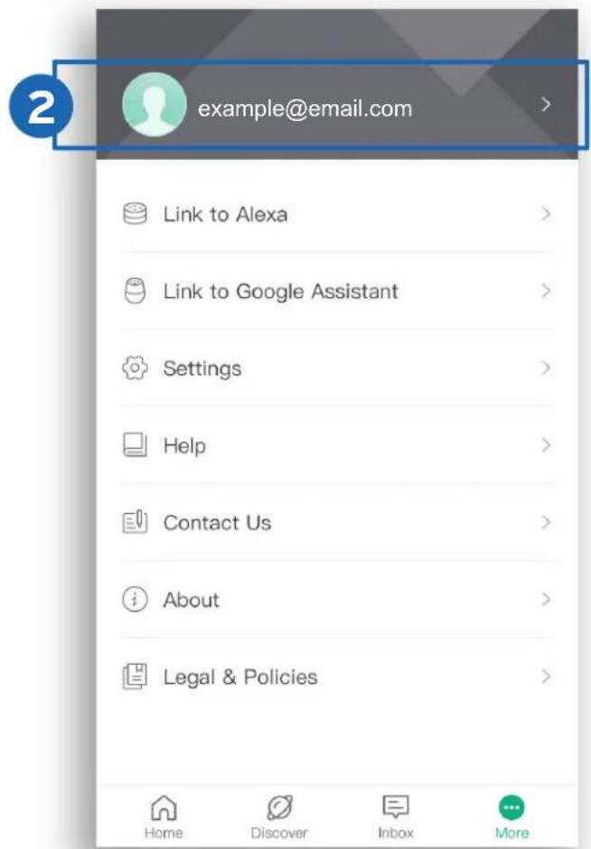 example@email.com Link to Alexa Link to Google Assistant Settings Help Contact Us About Legal & Policies Home Discover Inbox More