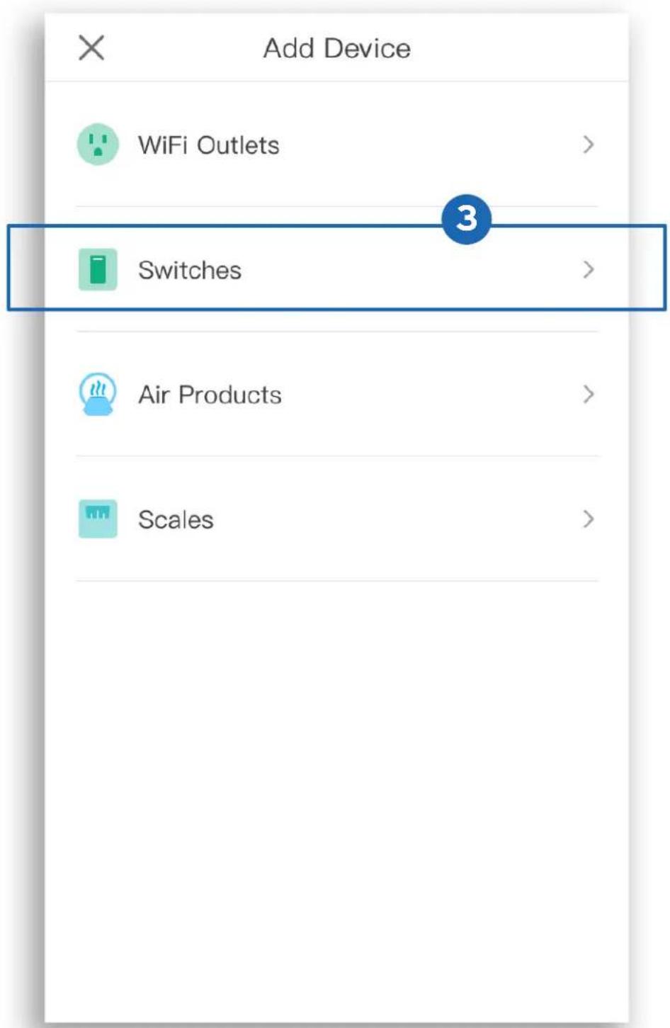 Add Device WiFi Outlets 3 Switches Air Products Scales