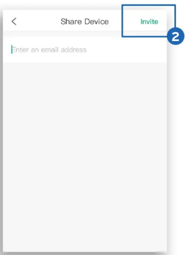 Share Device Invite Enter an email address