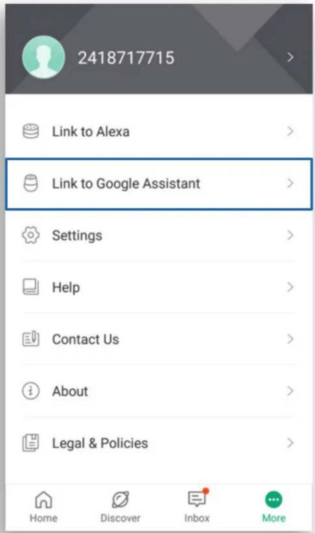 2418717715 Link to Alexa Link to Google Assistant Settings Help Contact Us About Legal & Policies Home Discover Inbox More